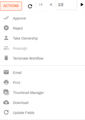 Actions menu