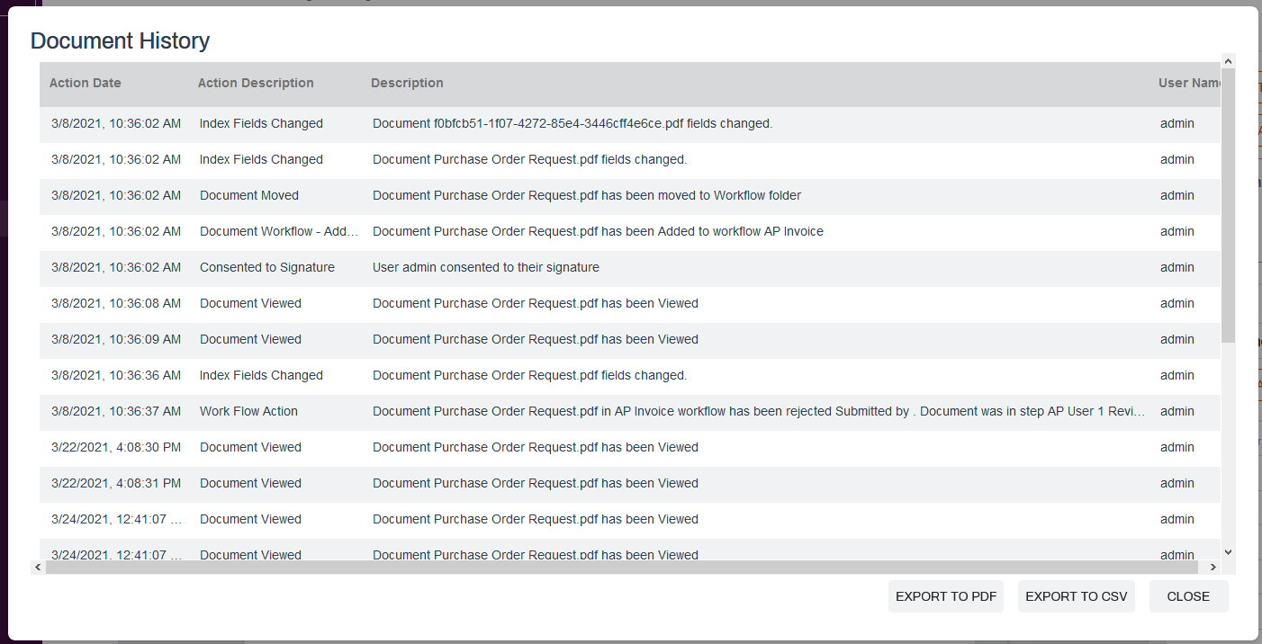 Document history