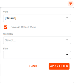 Workspace vew filter menu