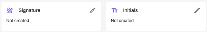 User signature settings