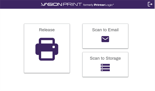 Printer showing Release and Scan To options. Printer showing Release and Scan To options.