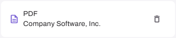 Sign document builder showing PDF section. Sign document builder showing PDF section.