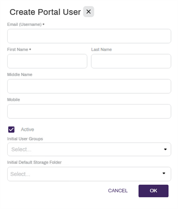 Create Portal User modal.