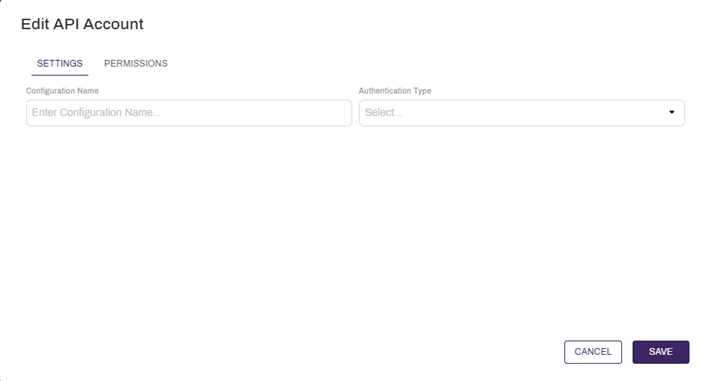 Edit API Account modal.