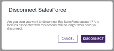 Disconnect from SalesForce.