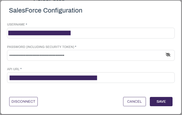 Edit SalesForce Configuration.