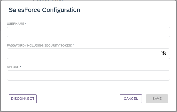 SalesForce Configuration.