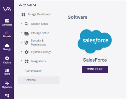 SalesForce Software integration.
