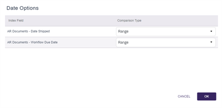 Apply on fields - date options.
