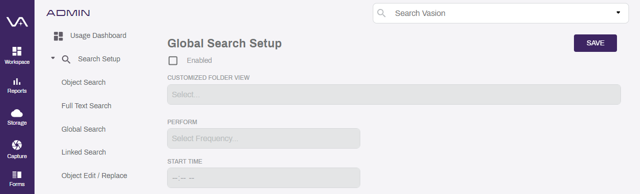 Global Search Setup.