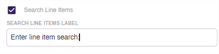 Line Item Check box and field label. Line Item Check box and field label.