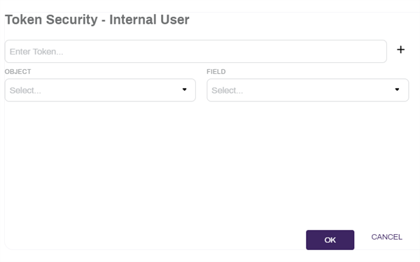 Token security modal for user.