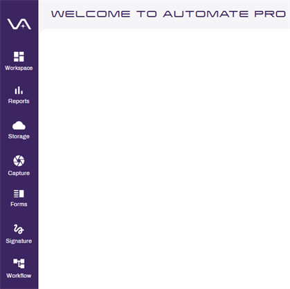 Vasion Automate Pro Home page.