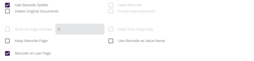 Barcode Last Page option.