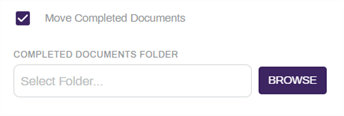 Move completed documents option.