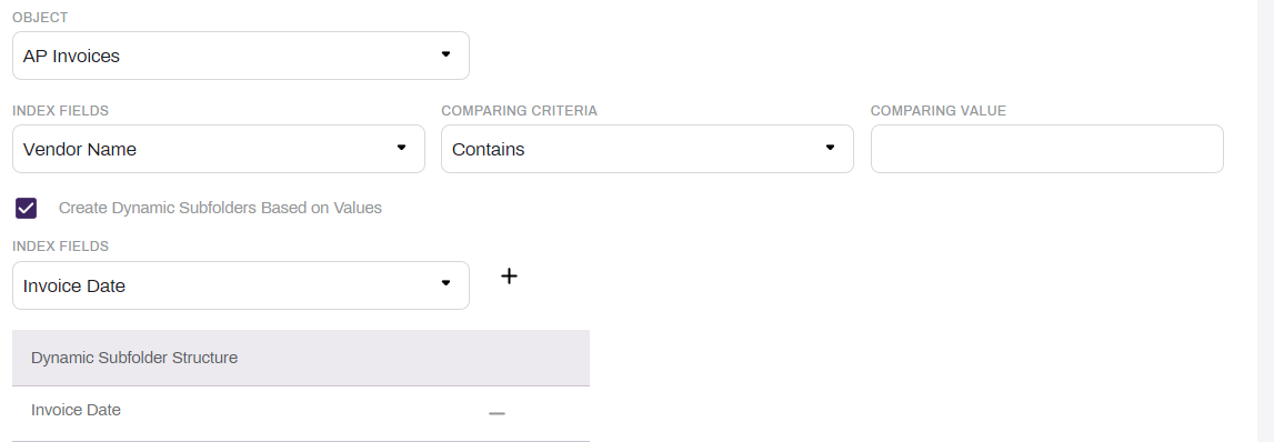 Object and dynamic subfolder configuration.