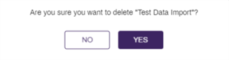 Confirm data import deletion modal.