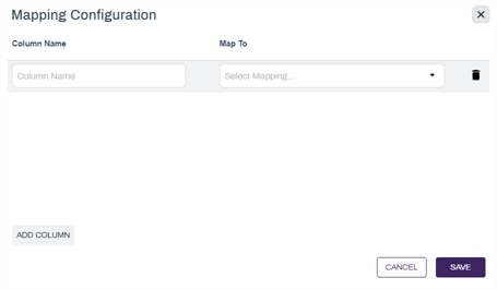 Mapping configuation modal.