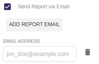 Send report via email configuration.