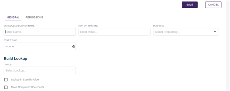 General Lookup configuration.