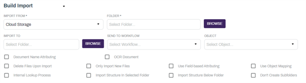 Build Import section.
