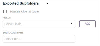 Exported Subfolders section.