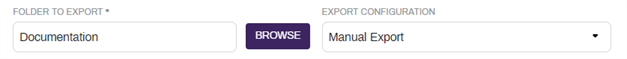 Export configuration.