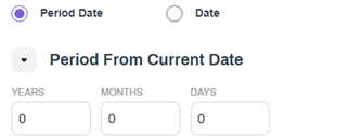 Period from current date configuration.