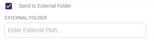 Enter External folder path.