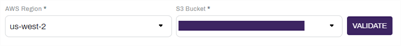 AWS Region and S3 Bucket fields.