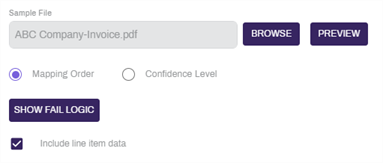 Include Line Item Data option on the Field Mapping page of the Textract configuration.