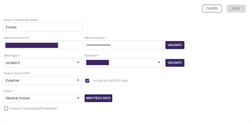 Completed configuration page.