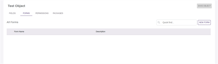 Object forms page.