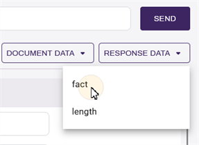 Selecting a response data key.