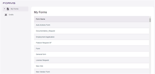 My Forms section.