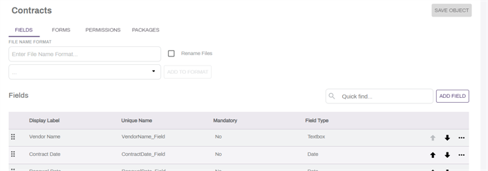 Object configuration.