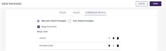 Merge Order options.