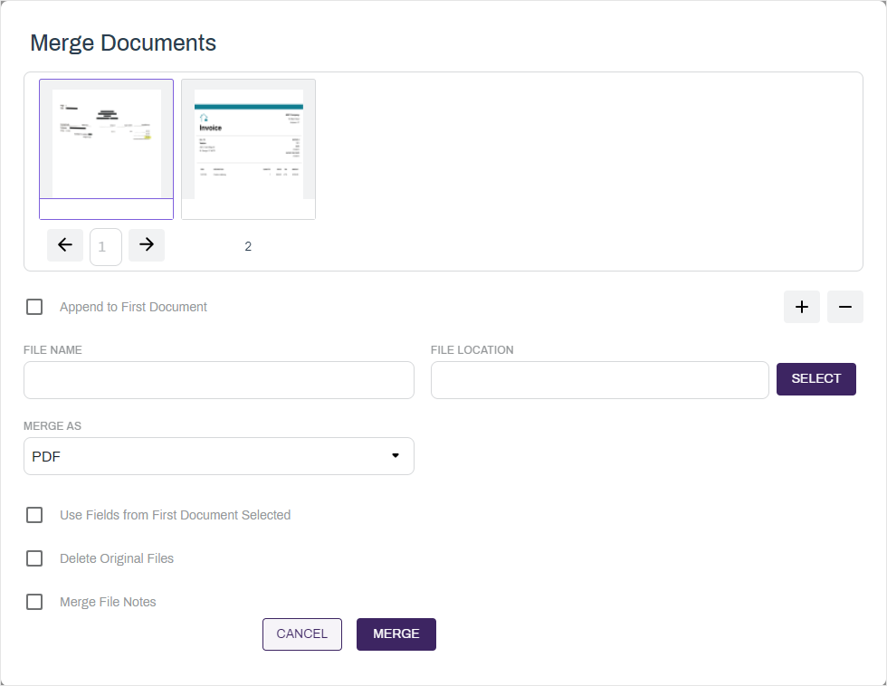 Merge documents options.