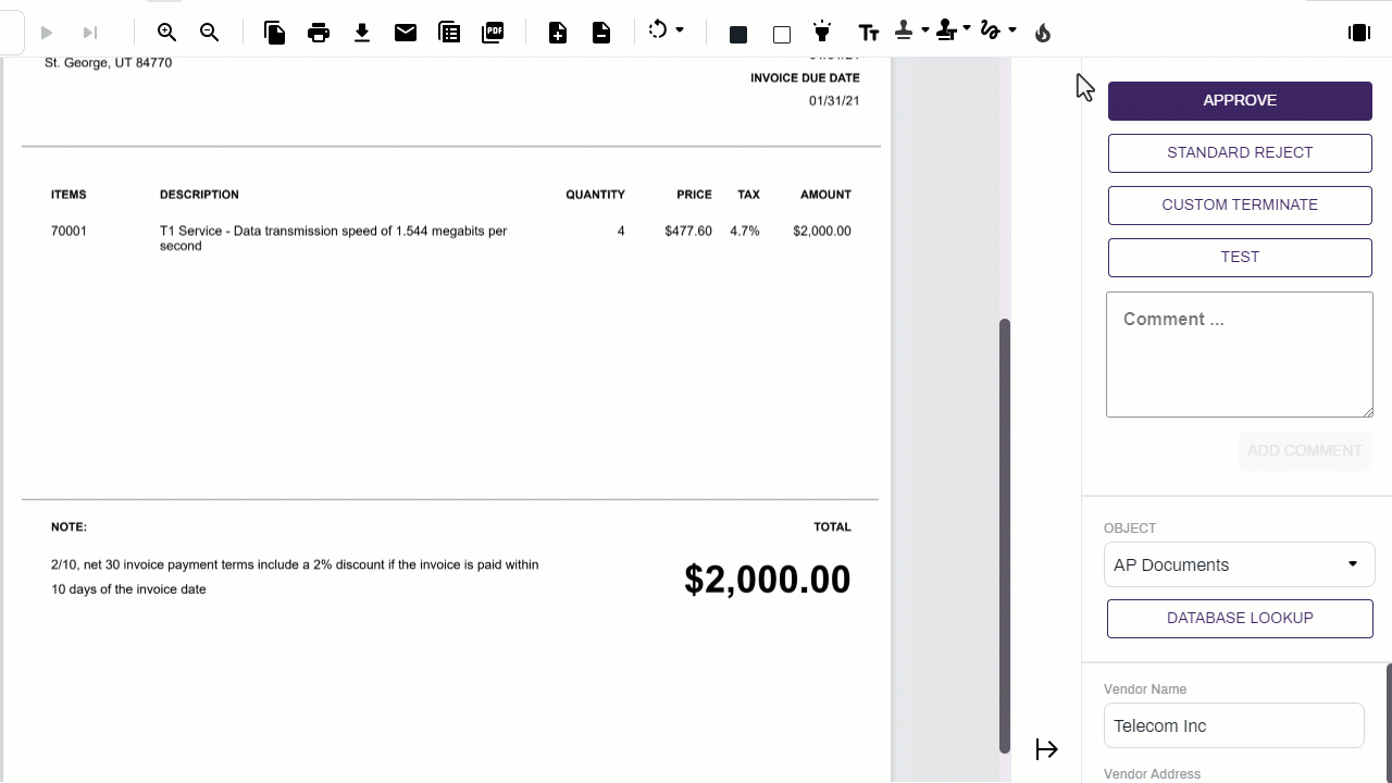 How to apply a signature using the tool bar option.