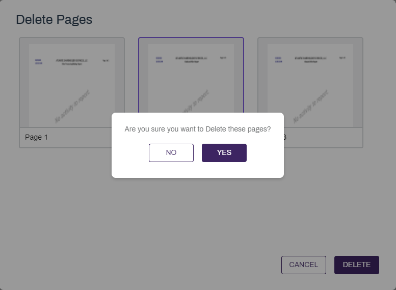 Delete pages.