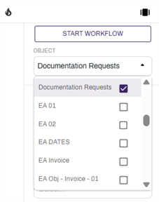 Object drop-down.