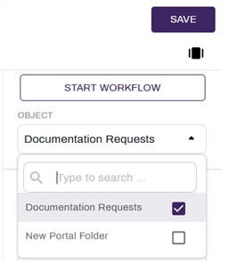 Object drop down.