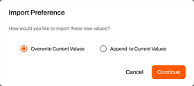 Import prefence options