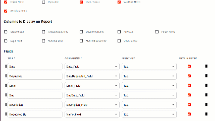 Drag and drop fields in Custom Folder View config