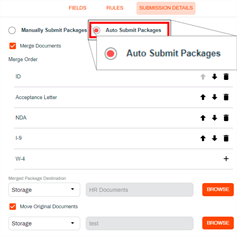 New Auto Submit Packages option