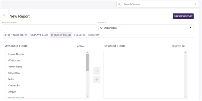 Order By Fields tab.