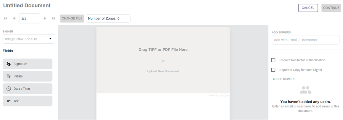 New document for signature.