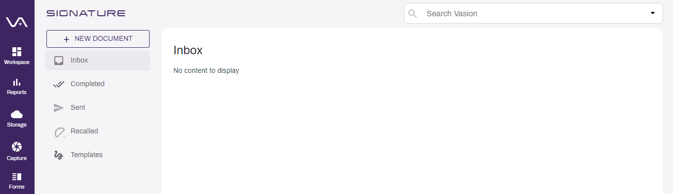 Signature home page.
