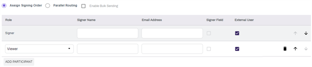 Assign signatory order options.