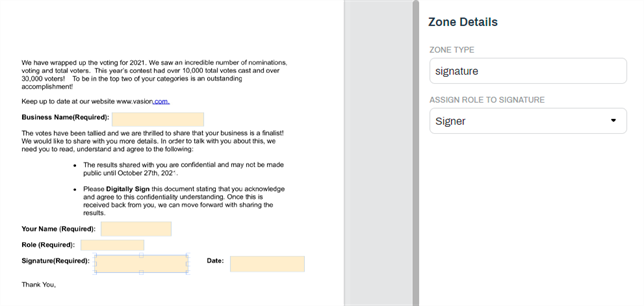 Zone assignment configuration.
